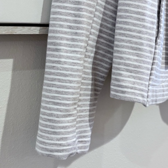 Tommy Hilfiger Women's Gray White Stripe SZ L Open Front Military Band Jacket - Picture 9 of 16